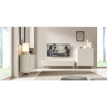 Duza szafka pod telewizor kaszmir 195 cm 4-drzwiowa MIGEL